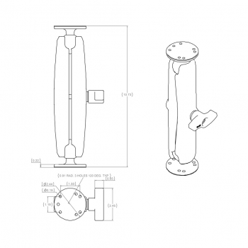 RAM® Double Ball Mount with Two Round Plates