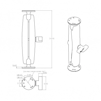 RAM® Double Ball Mount with Two Round Plates