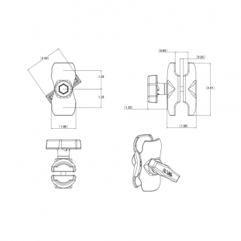 RAM® Double Socket Arm C Ball B Length
