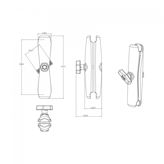 RAM® Double Socket Arm C Size