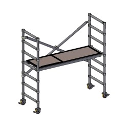 Pastolių bokštas ALUSPEED, viengubo pločio, plotis 0.74x2.0 m