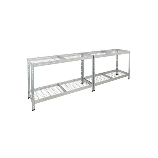 Outdoor wide-span shelf with lattice shelves