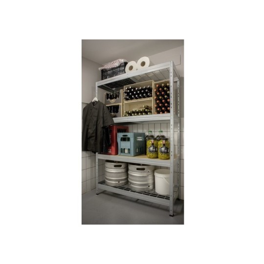 Outdoor wide-span shelf with lattice shelves