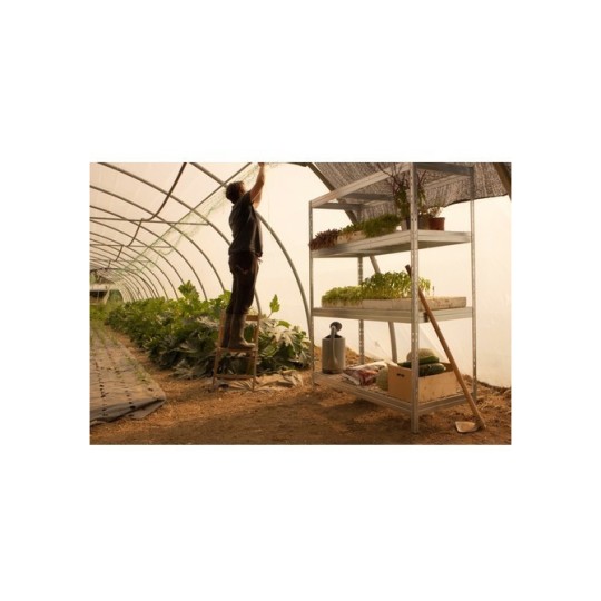 Outdoor wide-span shelf with lattice shelves