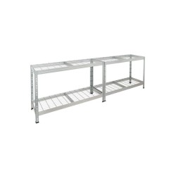 Outdoor wide-span shelf with lattice shelves, 1800x1500x600 mm