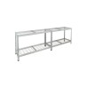 Outdoor wide-span shelf with lattice shelves, 1800x1500x600 mm