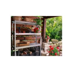 Outdoor wide-span shelf with lattice shelves, 1800x1500x600 mm