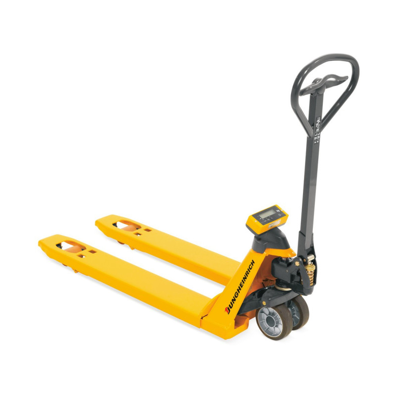 Jungheinrich AMW 22 pallet truck with scale and basic display, load capacity 2200 kg, solid rubber / polyurethane
