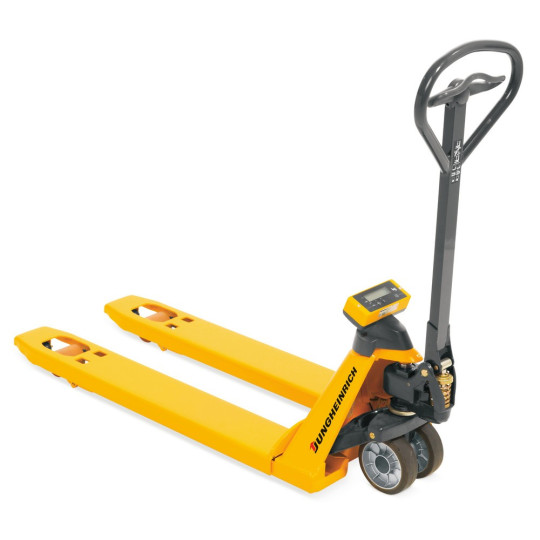 Jungheinrich AMW 22 pallet truck with scale and basic display, load capacity 2200 kg, solid rubber / polyurethane