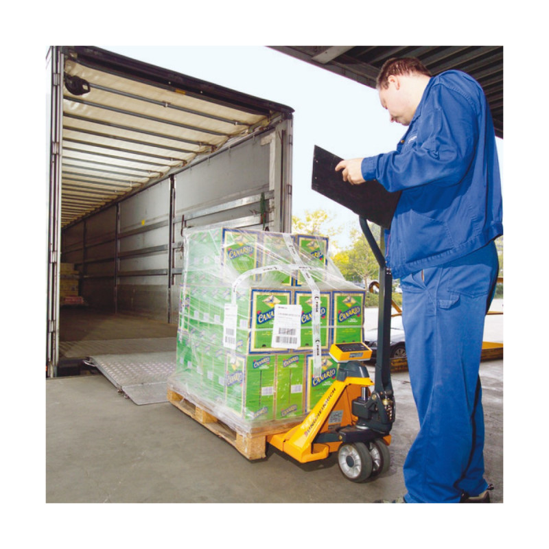 Jungheinrich AMW 22 pallet truck with scale and basic display, load capacity 2200 kg, solid rubber / polyurethane