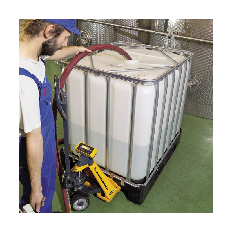 Jungheinrich AMW 22 pallet truck with scale and basic display, load capacity 2200 kg, solid rubber / polyurethane