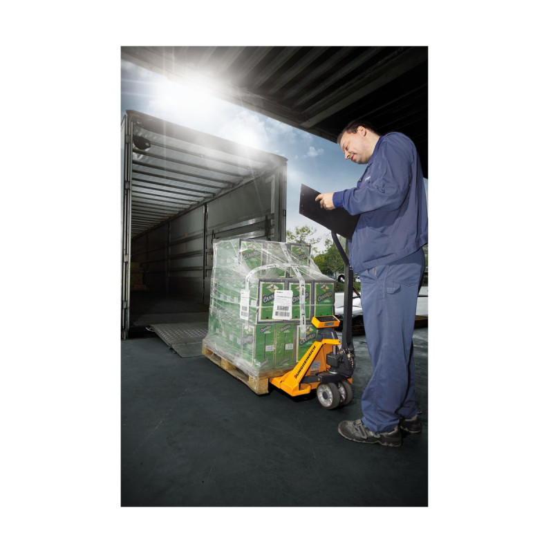 Jungheinrich AMW 22 pallet truck with scale and basic display, load capacity 2200 kg, solid rubber / polyurethane