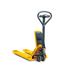 Jungheinrich AMW 22p pallet truck with scale and comfort display, load capacity 2200 kg, solid rubber / polyurethane