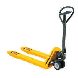 Jungheinrich AM 22 hand pallet truck, load capacity 2200 kg, fork length 1150 mm, solid rubber, tandem polyurethane rollers.