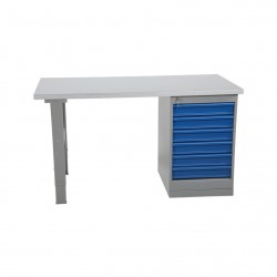 Storage workbench with 6 drawers, steel