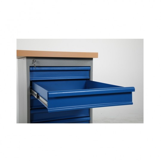 Storage workbench with 6 drawers, steel