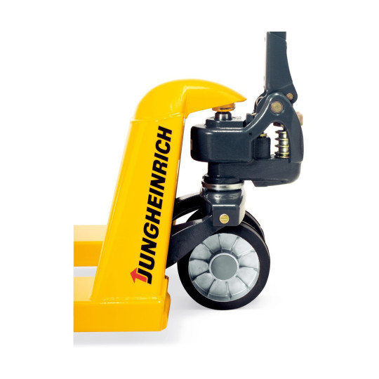 Jungheinrich AM 22 hand pallet truck with quick lift, solid rubber / polyurethane, tandem rollers.