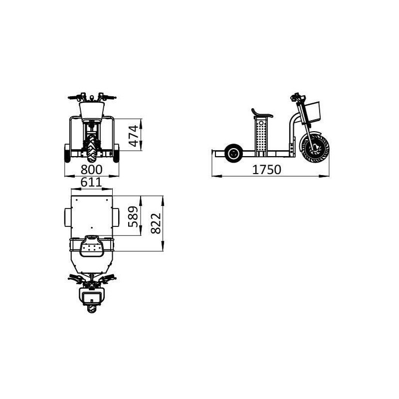 Platforminis paspirtukas eTRIKE PLS 175