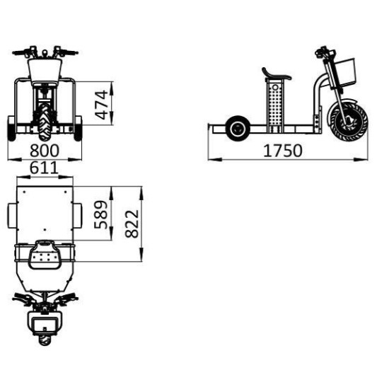 Platforminis paspirtukas eTRIKE PLS 175