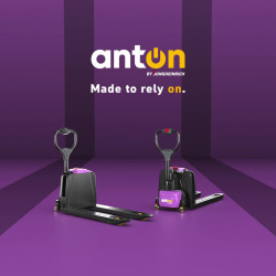 AntOn by Jungheinrich Electric pedestrian pallet truck PTL 1.5 with support wheels, 560x1150 mm