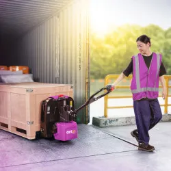 AntOn by Jungheinrich Electric pedestrian pallet truck PTL 1.5 with support wheels, 560x1150 mm