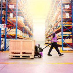 AntOn by Jungheinrich Electric pedestrian pallet truck PTL 1.5 with support wheels, 560x1150 mm