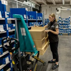 Scissor lift pallet truck Ameise PTM 1.0, electro-hydraulic