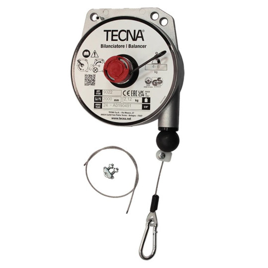 Spring Balancers, extension 2 m, capacity from 1 till 8 kg | Tecna