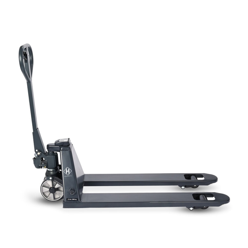 HEMMDAL PTM 2.0 Scale pallet truck with scale, 2000 kg capacity, 5 kg increments, single fork rollers