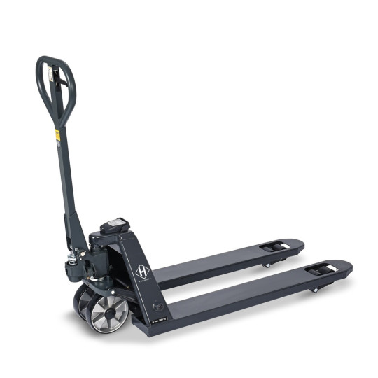 HEMMDAL PTM 2.0 Scale pallet truck with scale, 2000 kg capacity, 5 kg increments, tandem fork rollers