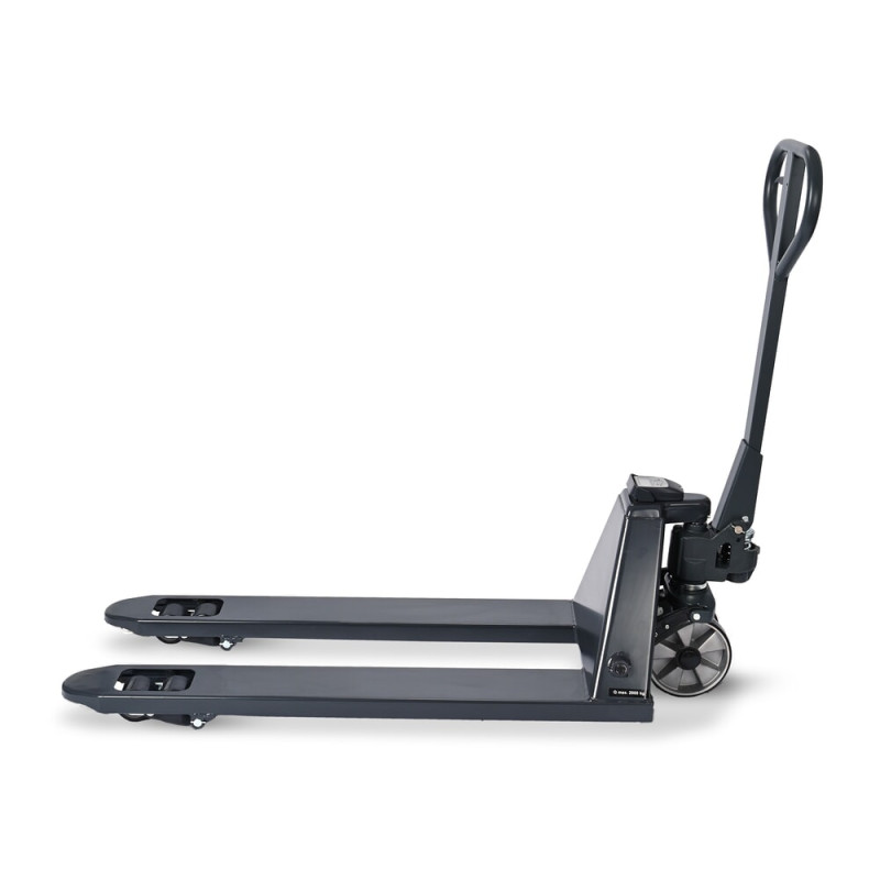 HEMMDAL PTM 2.0 Scale pallet truck with scale, 2000 kg capacity, 5 kg increments, tandem fork rollers