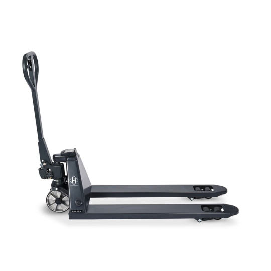 HEMMDAL PTM 2.0 Scale pallet truck with scale, 2000 kg capacity, 5 kg increments, tandem fork rollers