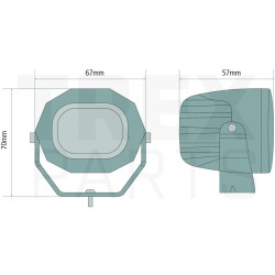 LED įspėjamosios zonos šviesa, raudona linija