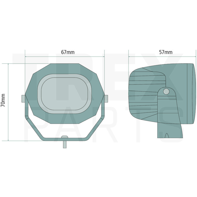 LED warning zone light, red line