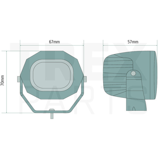 LED warning zone light, red line