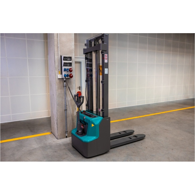 Ameise PSE 1.2z elektrinis padėklų krautuvas - dviejų pakopų teleskopinis stiebas 3514 mm, ličio jonų baterija
