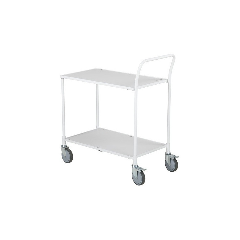 Vežimėlis su 2 lentynom 425x765 mm, baltas