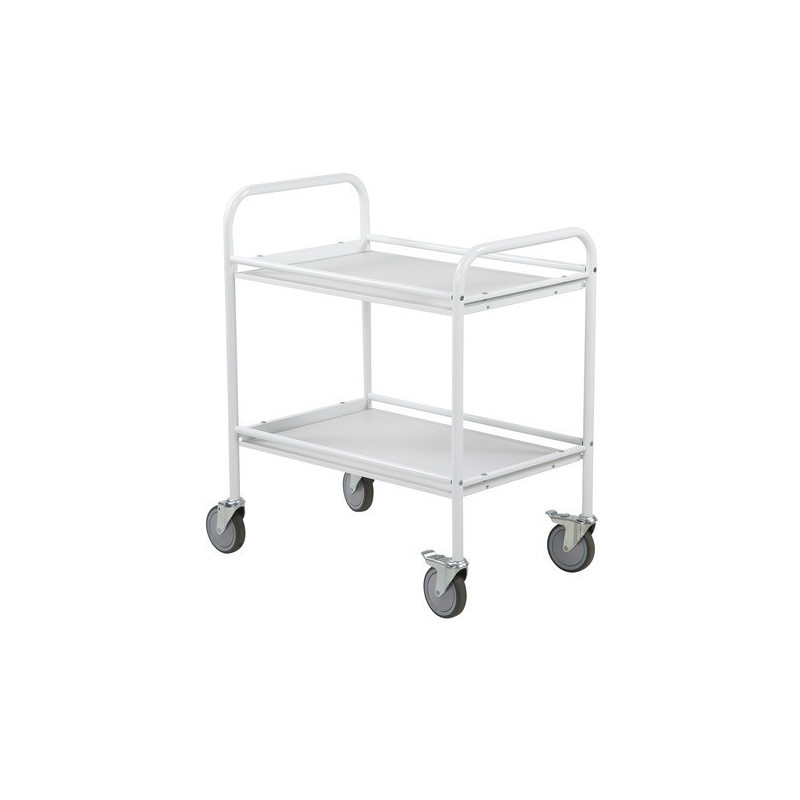 Vežimėlis su 2 lentynom 510x710 mm, Baltas