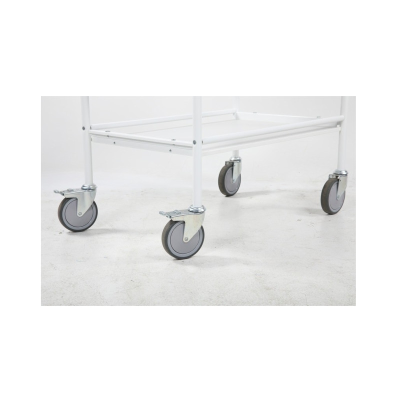 Vežimėlis su 2 lentynom 510x710 mm, Baltas