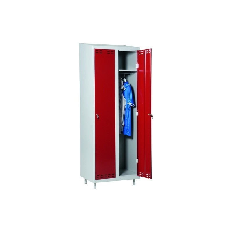 Locker 2 doors SWED 2 Red/Grey