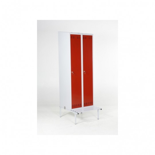 Locker 2 doors SWED 2 Red/Grey