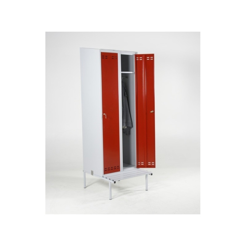 Locker 2 doors SWED 2 Red/Grey