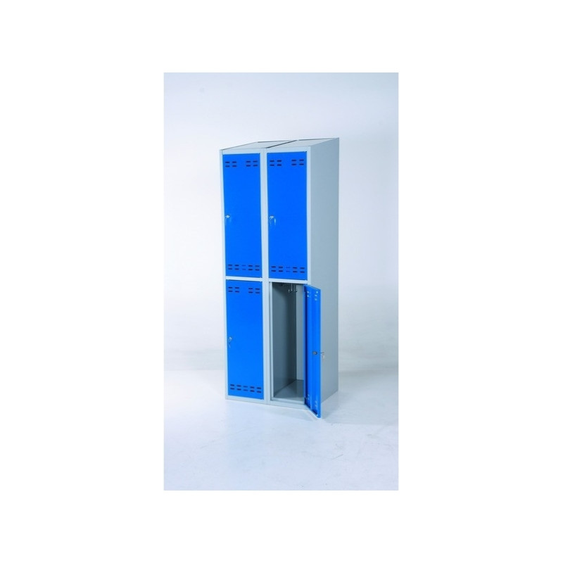 Clothing cabinet, 4 doors, Blue/Grey