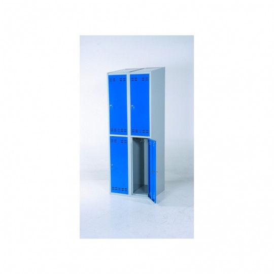 Clothing cabinet, 4 doors, Blue/Grey