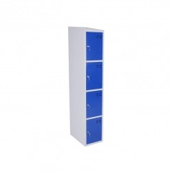 Storage locker, 4 compartments, Blue/Grey
