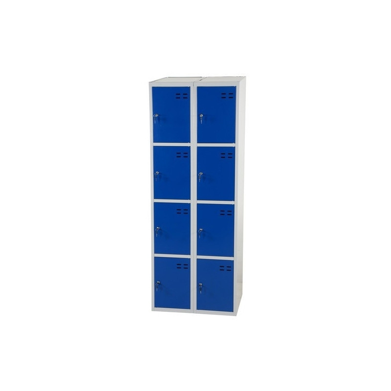 Storage locker, 8 compartments, Blue/Grey