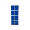 Storage locker, 8 compartments, Blue/Grey