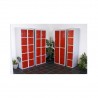 Storage locker, 4 compartments, Red/Grey