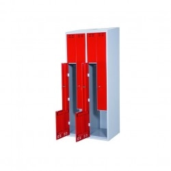 Rūbų spintelė d/Z-modelis, Raudona/Pilka